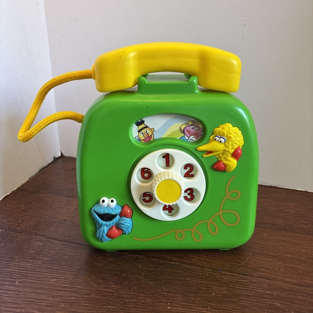 Vtg Sesame Street Toy Telephone‎ Jim Henson characters 1992 ILLCO Music Random